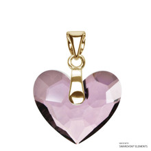 Antique Pink Truly In Love Heart Pendant Embellished With Dazzling Crystals (PE2G-001ANTP)