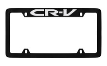Honda CR-V Top Engraved Black Coated Zinc License Plate Frame Holder With Silver Imprint
