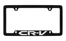 Honda CR-V Bottom Engraved Black Coated Zinc License Plate Frame Holder With Silver Imprint