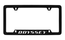 Honda Odyssey Bottom Engraved Black Coated Zinc License Plate Frame Holder With Silver Imprint