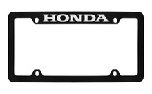 Honda Wordmark Top Engraved Black Coated Zinc License Plate Frame