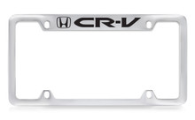 Honda CR-V Logo Top Engraved Chrome Plated Solid Brass License Plate Frame Holder With Black Imprint