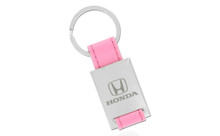 Honda Rectangular Shaped Keychain With Pink Leather Strap In A Black Gift Box
