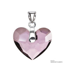 Antique Pink Truly In Love Heart Pendant Embellished With Dazzling Crystals (PE2R-001ANTP)