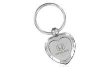 Honda Chrome On Chrome Heart Emblem Keychain In A Black Gift Box