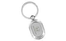 Honda Chrome On Chrome Oval Shape Keychain With Insert In A Black Gift Box