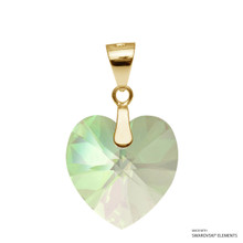 Crystal Luminous Green F Xilion Heart Pendant Embellished With Dazzling Crystals (PE3G-001LUMG)