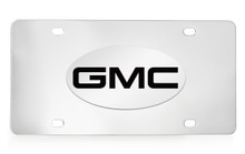 GMC Wordmark Chrome Plated Solid Brass Emblem Attached To A Stainless Steel Plate