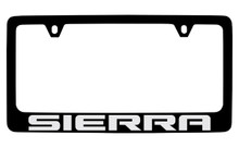 GMC Sierra Black Coated Zinc License Plate Frame Holder With Silver Imprint