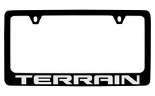 GMC Terrain Black Coated Zinc License Plate Frame Holder With Silver Imprint