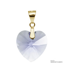 Provence Lavender Xilion Heart Pendant Embellished With Dazzling Crystals (PE3G-283)
