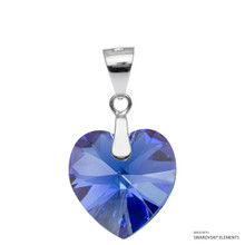 Sapphire Ab Xilion Heart Pendant Embellished With Dazzling Crystals (PE3R-206AB)