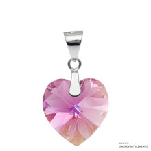 Rose Ab Xilion Heart Pendant Embellished With Dazzling Crystals (PE3R-209AB)
