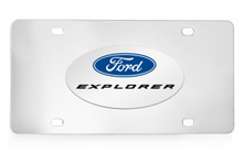 Ford Explorer Chrome Plated Solid Brass Emblem Attached To A Stainless Steel Plate