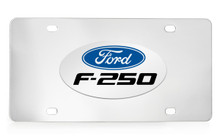 Ford F-250 Logo Chrome Plated Solid Brass Emblem Attached To A Stainless Steel Plate