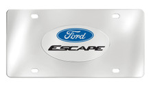 Ford Escape Logo Chrome Plated Solid Brass Emblem Attached To A Stainless Steel Plate