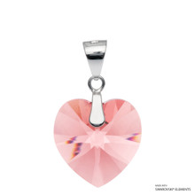 Rose Peach Xilion Heart Pendant Embellished With Dazzling Crystals (PE3R-262)