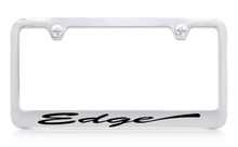 Ford Edge Script Chrome Plated Solid Brass License Plate Frame Holder With Black Imprint