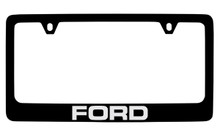 Ford Black Coated Zinc License Plate Frame Holder With Silver Imprint