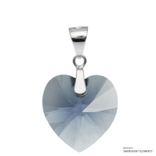 Denim Blue Xilion Heart Pendant Embellished With Dazzling Crystals (PE3R-266)