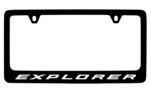 Ford Explorer Black Coated Zinc License Plate Frame Holder With Silver Imprint