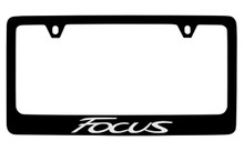 Ford Focus Black Coated Zinc License Plate Frame Holder With Silver Imprint