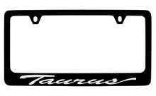 Ford Taurus Script Black Coated Zinc License Plate Frame Holder With Silver Imprint
