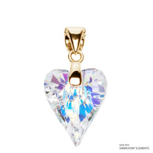 Crystal Aurore Boreale Wild Heart Pendant Embellished With Dazzling Crystals (PE4G-001AB)