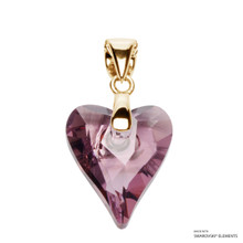 Antique Pink Wild Heart Pendant Embellished With Dazzling Crystals (PE4G-001ANTP)
