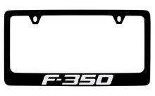 Ford F-350 Black Coated Zinc License Plate Frame Holder With Silver Imprint