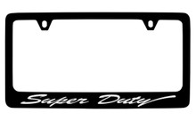 Ford Super Duty Script Black Coated Zinc License Plate Frame Holder With Silver Imprint