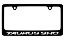 Ford Tauris Sho Black Coated Zinc License Plate Frame Holder With Silver Imprint