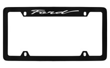 Ford Script Top Engraved Black Coated Zinc License Plate Frame 