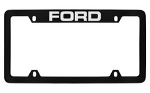 Ford Top Engraved Black Coated Zinc License Plate Frame 