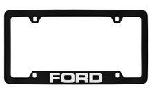 Ford Bottom Engraved Black Coated Zinc License Plate Frame Holder 
