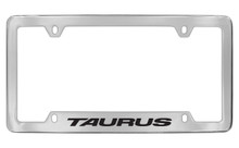 Ford Taurus Logo Bottom Engraved Chrome Plated Solid Brass License Plate Frame Holder With Black Imprint