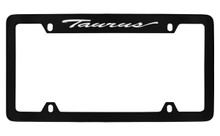Ford Taurus Script Top Engraved Black Coated Zinc License Plate Frame