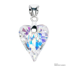 Crystal Aurore Boreale Wild Heart Pendant Embellished With Dazzling Crystals (PE4R-001AB)