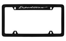 Ford Expedition Script Top Engraved Black Coated Zinc License Plate Frame