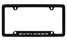 Ford Explorer Bottom Engraved Black Coated Zinc License Plate Frame 