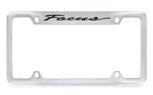 Ford Focus Script Top Engraved Chrome Plated Metal License Plate Frame Holder With Black Imprint