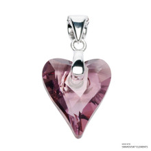 Antique Pink Wild Heart Pendant Embellished With Dazzling Crystals (PE4R-001ANTP)
