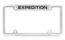 Ford Expedition Top Engraved Chrome Plated Metal License Plate Frame Holder With Black Imprint