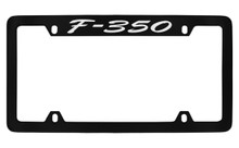 Ford F-350 Script Top Engraved Black Coated Zinc License Plate Frame
