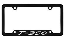 Ford F-350 Script Bottom Engraved Black Coated Zinc License Plate Frame