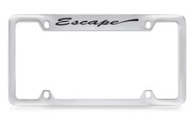 Ford Escape Script Top Engraved Chrome Plated Solid Brass License Plate Frame Holder With Black Imprint