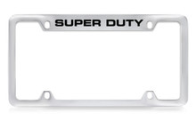 Ford Super Duty Top Engraved Chrome Plated Solid Brass License Plate Frame Holder With Black Imprint