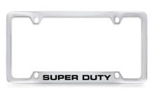 Ford Super Duty Bottom Engraved Chrome Plated Solid Brass License Plate Frame Holder With Black Imprint