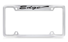 Ford Edge Script Top Engraved Chrome Plated Solid Brass License Plate Frame Holder With Black Imprint