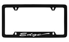 Ford Edge Script Bottom Engraved Black Coated Zinc License Plate Frame Holder With Silver Imprint